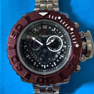 Invicta Mens Sea Hunter Z60 Watch - Burgundy